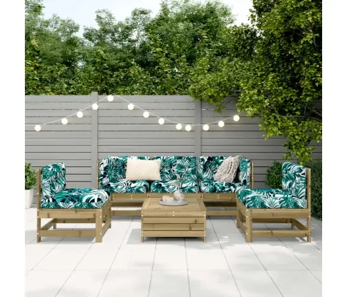 6-Daļīgs Dārza Dīvāna Komplekts, Impregnēts Priedes Koks Vidaxl