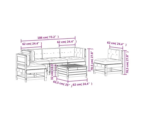 Sodo Poilsio Komplektas Su Pagalvėlėmis, 6 Dalių, Douglas Eglė