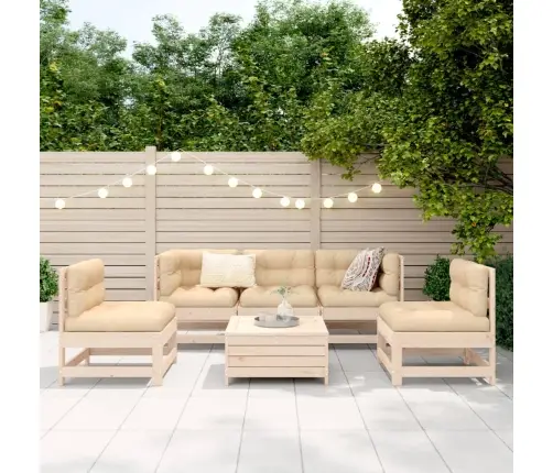 6-Daļīgs Dārza Dīvānu Komplekts, Priedes Masīvkoks Vidaxl