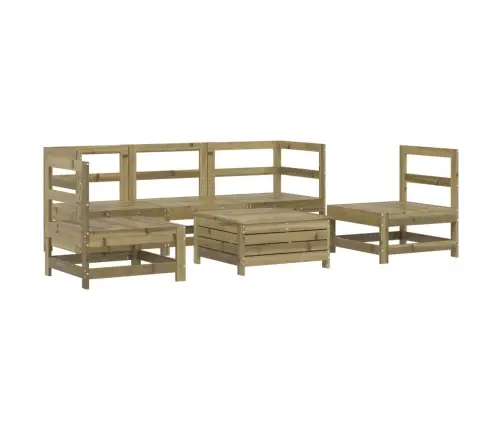 6-Daļīgs Dārza Dīvāna Komplekts, Impregnēts Priedes Koks Vidaxl