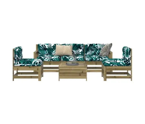 6-Daļīgs Dārza Dīvāna Komplekts, Impregnēts Priedes Koks Vidaxl