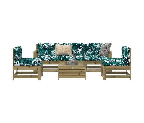 6-Daļīgs Dārza Dīvāna Komplekts, Impregnēts Priedes Koks Vidaxl