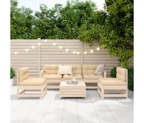 6-Daļīgs Dārza Dīvānu Komplekts, Priedes Masīvkoks Vidaxl