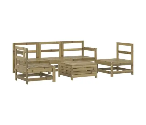 6-Daļīgs Dārza Dīvāna Komplekts, Impregnēts Priedes Koks Vidaxl