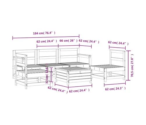 6-Daļīgs Dārza Dīvāna Komplekts, Impregnēts Priedes Koks Vidaxl