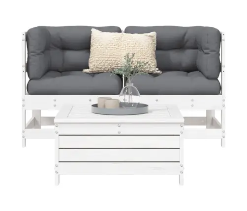 3-Osaline Aiadiivani Komplekt, Valge, Männipuit