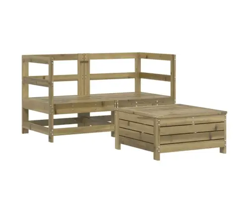 3-Daļīgs Dārza Dīvānu Komplekts, Impregnēts Priedes Koks Vidaxl