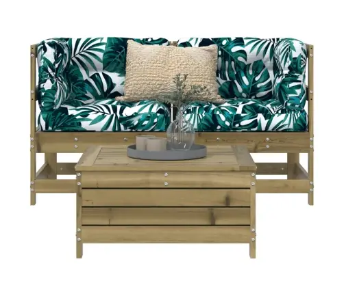 3-Daļīgs Dārza Dīvānu Komplekts, Impregnēts Priedes Koks Vidaxl
