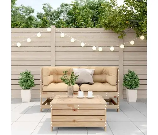 3-Daļīgs Dārza Atpūtas Mēbeļu Komplekts Ar Matračiem, Priede Vidaxl