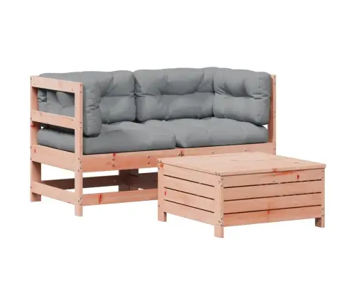 3-Osaline Aiamööbli Komplekt Patjadega, Ebatsuuga Puit