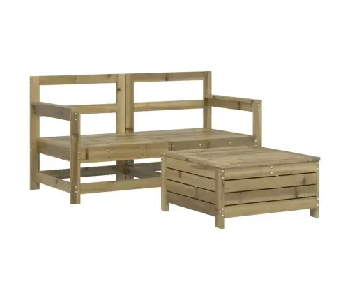 3-Daļīgs Dārza Dīvānu Komplekts, Impregnēts Priedes Koks Vidaxl