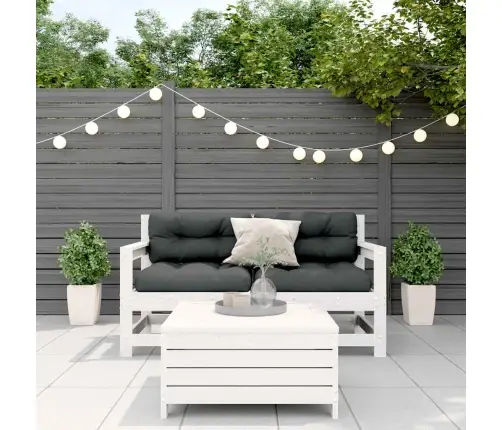 3-Osaline Aiamööblikomplekt Patjadega, Valge, Toekas Männipuit