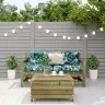 3-Osaline Aiamööbli Komplekt Patjadega, Immutatud Männipuit