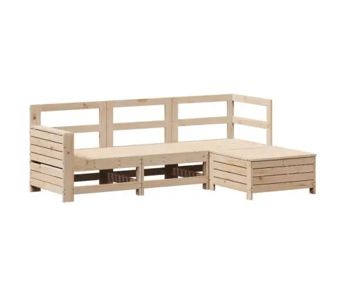 Sodo Sofos Komplektas, 4 Dalių, Pušies Medienos Masyvas