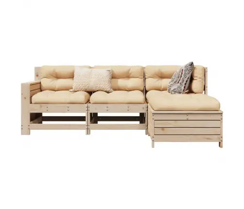 Sodo Sofos Komplektas, 4 Dalių, Pušies Medienos Masyvas