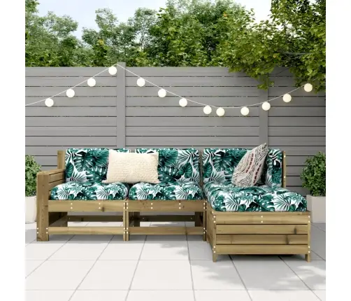 4-Daļīgs Dārza Dīvānu Komplekts, Impregnēts Priedes Koks Vidaxl
