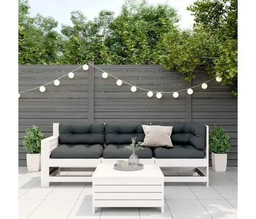 Sodo Komplektas Su Pagalvėlėmis, 4 Dalių, Baltas, Pušis