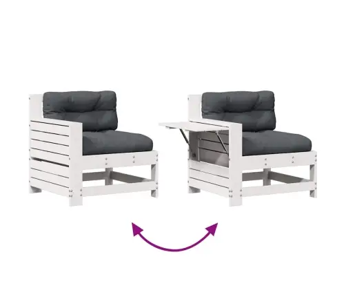 Sodo Komplektas Su Pagalvėlėmis, 4 Dalių, Baltas, Pušis