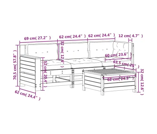 Sodo Poilsio Komplektas Su Pagalvėlėmis, 4 Dalių, Douglas Eglė