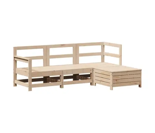 Sodo Sofos Komplektas, 4 Dalių, Pušies Medienos Masyvas