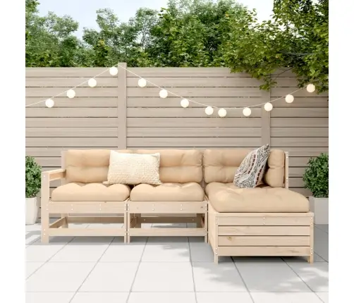 Sodo Sofos Komplektas, 4 Dalių, Pušies Medienos Masyvas