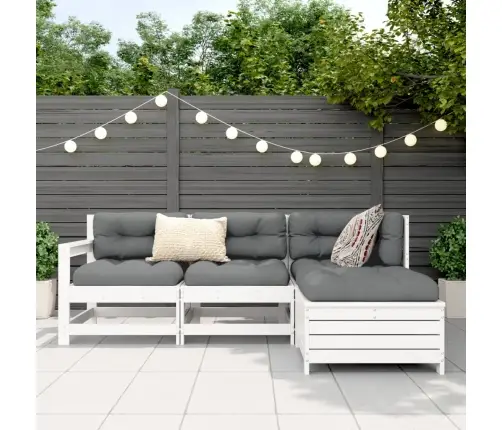 4-Osaline Aiadiivani Komplekt, Valge, Männipuit