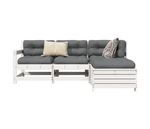 4-Osaline Aiadiivani Komplekt, Valge, Männipuit