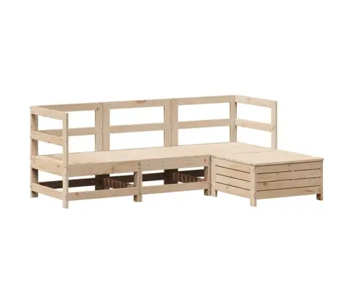 Sodo Sofos Komplektas, 4 Dalių, Pušies Medienos Masyvas