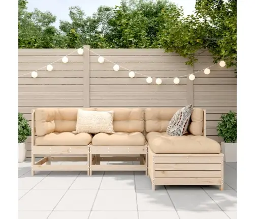 Sodo Sofos Komplektas, 4 Dalių, Pušies Medienos Masyvas