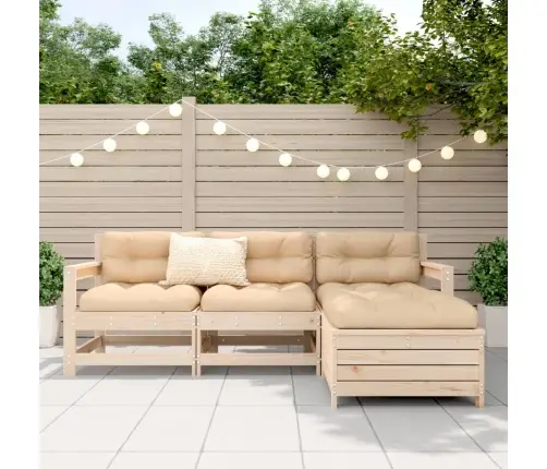 Sodo Sofos Komplektas, 4 Dalių, Pušies Medienos Masyvas