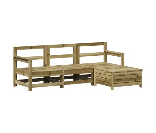 4-Daļīgs Dārza Dīvānu Komplekts, Impregnēts Priedes Koks Vidaxl