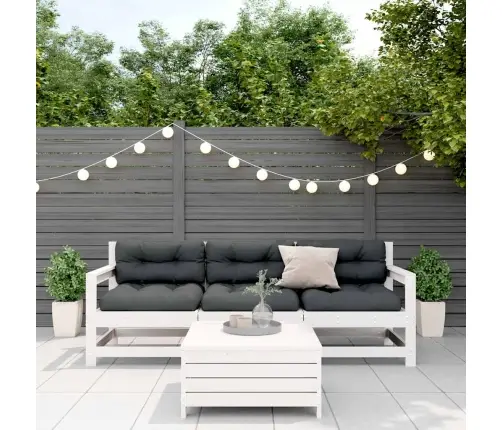 4-Daļīgs Dārza Atpūtas Mēbeļu Komplekts, Balts Priedes Koks Vidaxl