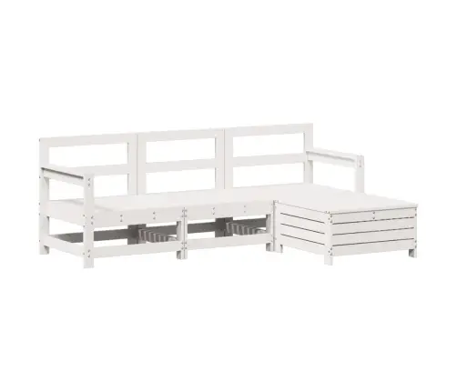 4-Osaline Aiadiivani Komplekt, Valge, Männipuit