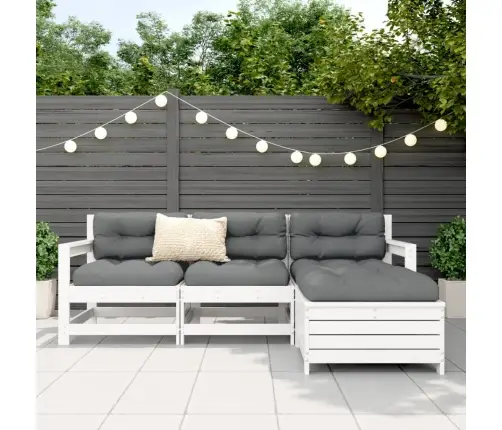 4-Osaline Aiadiivani Komplekt, Valge, Männipuit