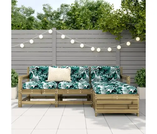 4-Daļīgs Dārza Dīvānu Komplekts, Impregnēts Priedes Koks Vidaxl