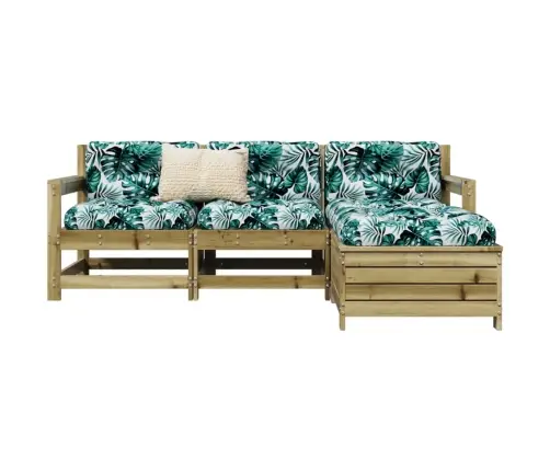 4-Daļīgs Dārza Dīvānu Komplekts, Impregnēts Priedes Koks Vidaxl