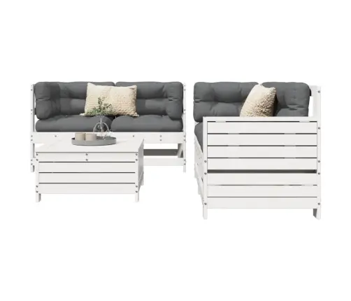 5-Osaline Aiadiivani Komplekt, Valge, Männipuit