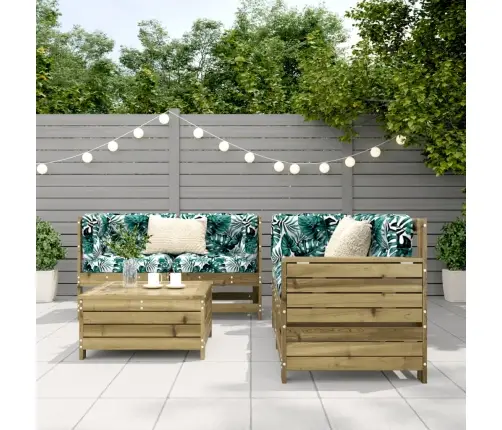 5-Daļīgs Dārza Dīvānu Komplekts, Impregnēts Priedes Koks Vidaxl