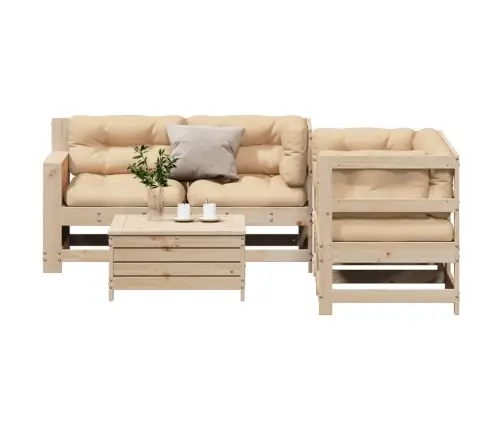 5-Osaline Aiamööbli Komplekt Patjadega, Männipuit