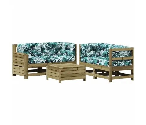 Sodo Poilsio Komplektas Su Pagalvėlėmis, 5 Dalių, Pušis