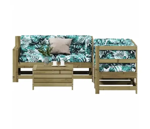 Sodo Poilsio Komplektas Su Pagalvėlėmis, 5 Dalių, Pušis