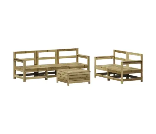 6-Daļīgs Dārza Dīvāna Komplekts, Impregnēts Priedes Koks Vidaxl