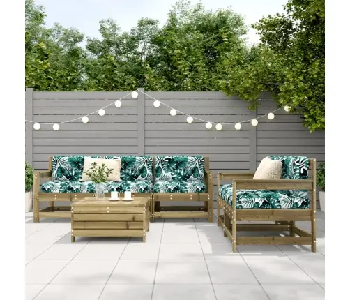 6-Daļīgs Dārza Dīvāna Komplekts, Impregnēts Priedes Koks Vidaxl