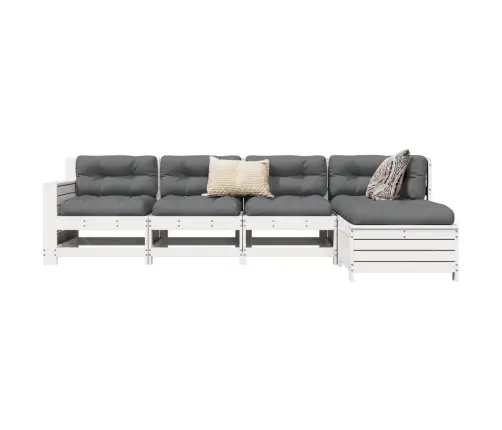 5-Osaline Aiadiivani Komplekt, Valge, Männipuit