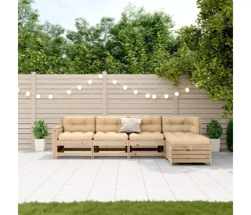 5-Osaline Aiamööbli Komplekt Patjadega, Männipuit