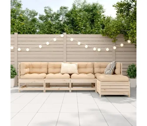5-Daļīgs Dārza Dīvānu Komplekts, Priedes Koks Vidaxl