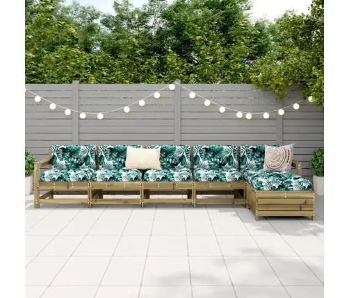 6-Daļīgs Dārza Dīvāna Komplekts, Impregnēts Priedes Koks Vidaxl