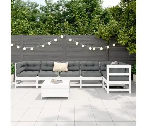 7-Osaline Aiadiivani Komplekt, Valge, Männipuit