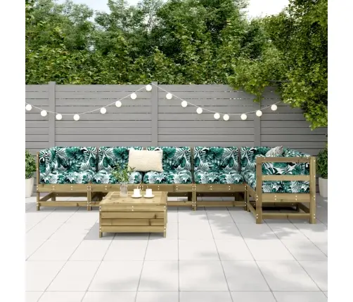 7-Daļīgs Dārza Dīvānu Komplekts, Impregnēts Priedes Koks Vidaxl