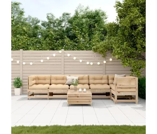 Sodo Komplektas Su Pagalvėlėmis, 7 Dalių, Pušies Masyvas